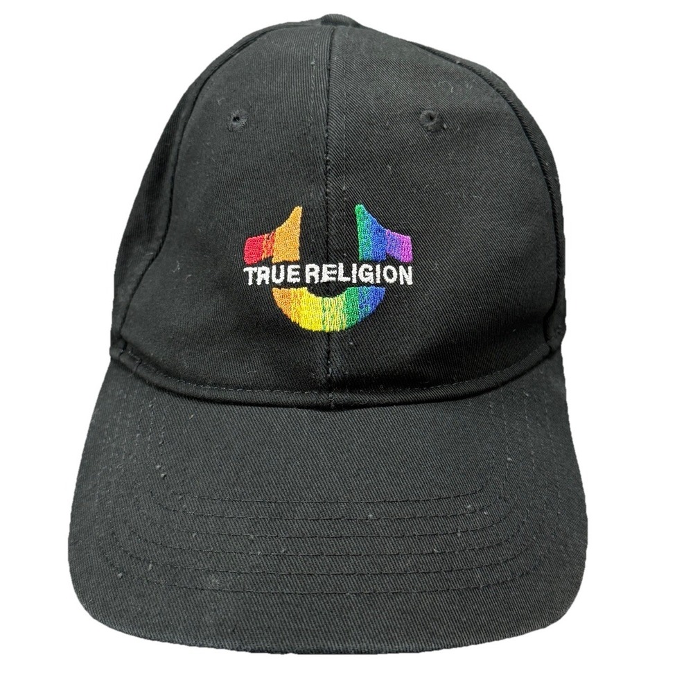 True Religion Horseshoe Logo Hat Black Cap‎ Snapback Adjustable